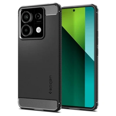 Afbeelding van Spigen Rugged Armor Hoesje Geschikt voor Xiaomi Redmi Note 13 Pro 5G Back Cover met Air Cushion Carbon Matte Zwart