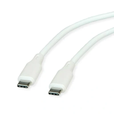 Afbeelding van ROLINE USB 2.0 kabel, type C C, M/M , Silicone, 60W, wit, 1 m