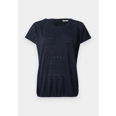 Afbeelding van TOM Tailor Ajour CREW NECK Tshirt basic, Dames, Maat: Large, Sky captain blue