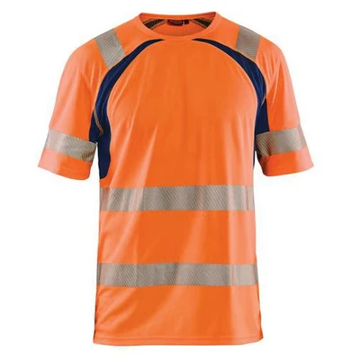 Afbeelding van Blaklader UV T shirt High Vis 3397 1013 Oranje/Marineblauw S