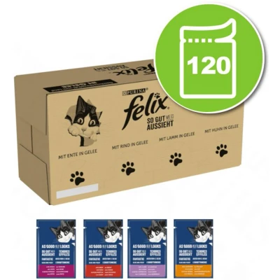 Afbeelding van 120x85g Rund/Kip/Kabeljauw/Tonijn Felix Elke Dag Feest Kattenvoer