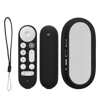 Afbeelding van kwmobile hoes voor afstandsbediening en streamingapparaat Beschermcase geschikt Google TV Streamer 4K Van silicone in zwart