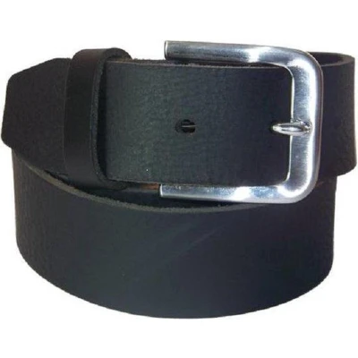 Afbeelding van 100% Leren Riem, 4 cm. Breed, taillemaat 105 Zwart.