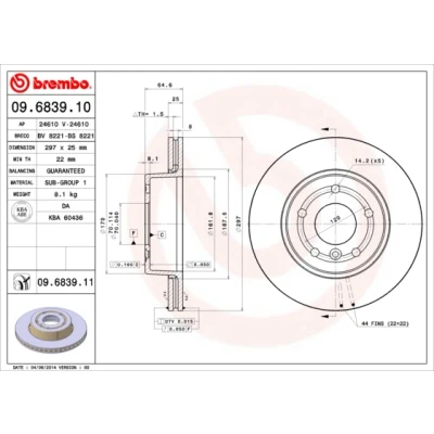 Afbeelding van Brembo Remschijf 09.6839.11
