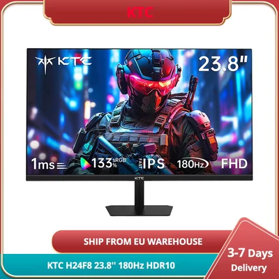 Afbeelding van KTC H24F8 Gaming Monitor, 23,8 1920*1080 16:9 Snel IPS scherm, 180Hz Refresh Rate, 1ms Reactietijd, 1000:1 Contrastratio, HDR10, 135% sRGB, Adaptive Sync, Dynamic Action Game Assist, Weinig Blauw Licht &amp; Flikkervrij, VESA montage