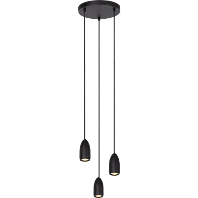 Afbeelding van Lucide Hanglamp Evora 3L Zwart