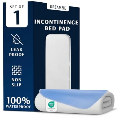 Afbeelding van Dreamzie Matrasbeschermer 70 x 100 cm Absorberend en Waterdicht Wasbare matrashoes voor incontinentie