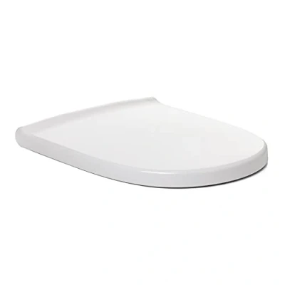 Afbeelding van TATAY Universele wc bril, optimale Merida, thermoplastisch, D vorm, schokabsorberend, afneembaar, antibacterieel, eenvoudige installatie, wit, afmetingen 44 x 35,5 cm