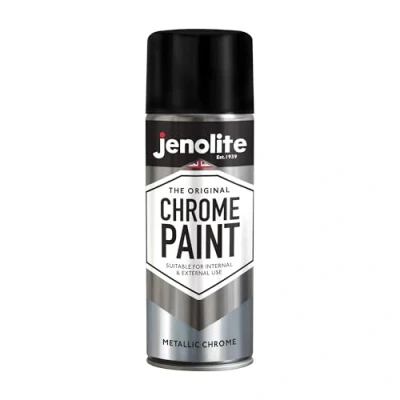 Afbeelding van JENOLITE Chrome spuitverf glad chroom afwerking Multisurface verf metaal, hout, kunststof, keramiek Geschikt voor binnen en buiten 400 ml