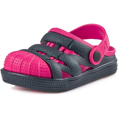 Afbeelding van Ladeheid Clogs Kinderen Tuinschoenen Lichte Kinderschoenen Meisjes Jongens Donkerblauw roze 24 LA KL 056