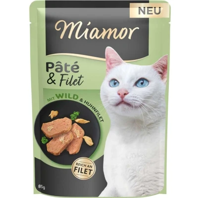 Afbeelding van 10x85g Miamor Pâté &amp; Filet Wild natvoer voor katten