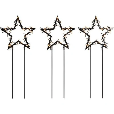 Afbeelding van KONSTSMIDE Decoratieve ledverlichting LED metalen sterren, set van 3, 240 amberkleurige diodes (1 stuk)