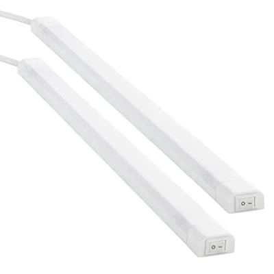 Afbeelding van SEBSON 2x LED Onderbouwlamp 230V Neutraal Wit Kastverlichting 50cm 8W 700lm 4000K IP20, Lichtbalk met Stekker en Schakelaar 24x13x500mm