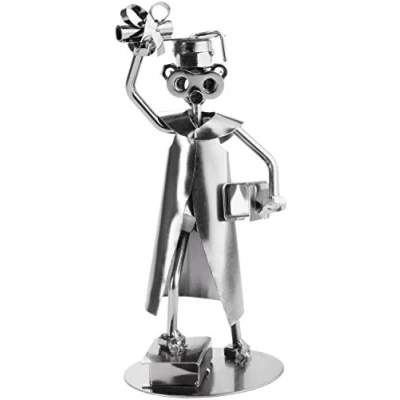 Afbeelding van BRUBAKER Schroef Man Afstuderen Bachelor Master Handgemaakte IJzer Cijfer Metal Examen Figure Gift Idee voor Studenten