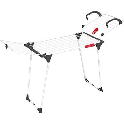 Afbeelding van Vileda Premium 2In1 Droogrek 18 M Drooglengte Wit/Zwart