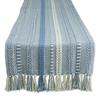 Afbeelding van DII Gevlochten Tafelloper, Katoen, Stonewash Blauw, 15x108