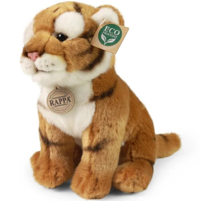 Afbeelding van Rappa ECO knuffel tijger 23 cm realistische van recyclede PET flessen bruin zwart wit