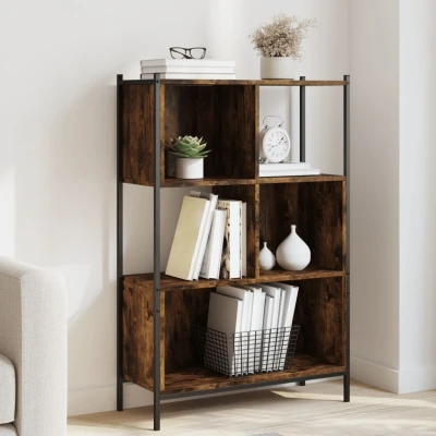 Afbeelding van Boekenkast 72x28x109 cm bewerkt hout gerookt eikenkleurig