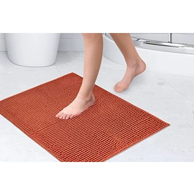 Afbeelding van Emma Barclay Noodle Soft Touch Antislip Badkamertapijt in Burnt Orange Douchemat 40x60cm