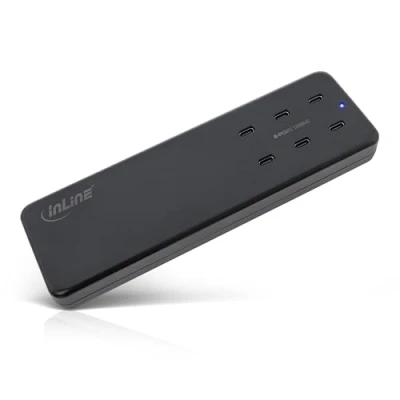 Afbeelding van InLine Multipoort voeding (120 W), USB lader, Zwart