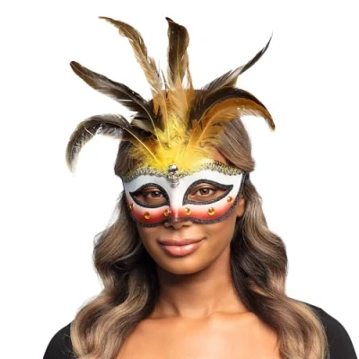 Afbeelding van Boland Oogmasker Voodoo Conjurer Volwassenen Tovenaar Heks Halloween Magie Horror Accessoire Verkleden