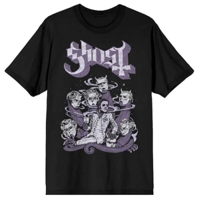 Afbeelding van Ghost Tentacle Throne T shirt zwart XXL Katoen Heren Band merch, Bands, Duurzaamheid
