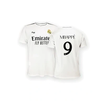 Afbeelding van Real Madrid Thuistenue Seizoen 24/25, Mbappé, 12 Jaar, Replica Met Officiële Licentie