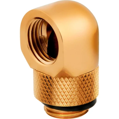 Afbeelding van Corsair Hydro X serie, 90 roterende adapter, Twin Pack (G1/4&quot; BSPP poortdraad, massief messing duurzaamheid, veilig verzegeld rotatiemechanisme, gepolijste afwerking) goud