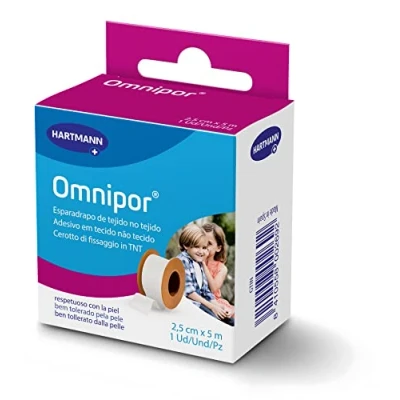 Afbeelding van Omnipor: Hypoallergeen vliestape voor de gevoelige huid, 2,5 x 5 m, wit