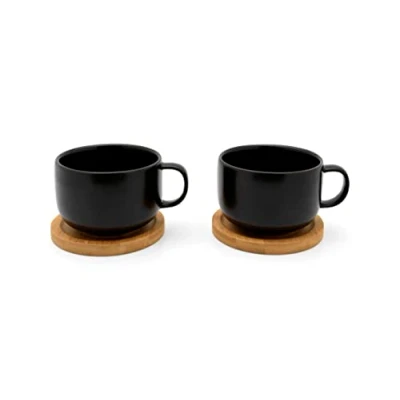 Afbeelding van Theekop Bredemeijer Umea Zwart 250ml (2 Delig)