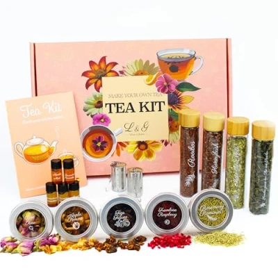 Afbeelding van Voorbereiding en proeverijset voor thee infusie Honeybush, Rooibos, Vert Sancha, Maté Infusers inbegrepen DIY theegeschenkdoos Kerstmis, verjaardag Gemaakt in Frankrijk Kwaliteitsingrediënten