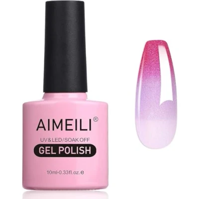 Afbeelding van AIMEILI Kameleon Gel Nagellak Set Gellak UV/LED Paars Kleur Gelnagel Soak Off Temperatuur Veranderende Polish 10 ml Gift 002