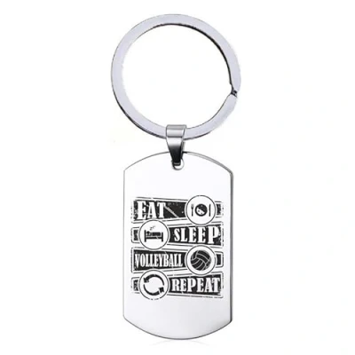 Afbeelding van Sleutelhanger RVS Eat Sleep Volleyball Repeat