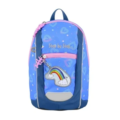 Afbeelding van Step by KIGA Mini, ergonomische rugzak met in hoogte verstelbare borstband voor de kleinsten, kleuterschool, kinderdagverblijf en kinderopvang, vanaf 12 M+, peuters, 6 l, Rainnbow Lui