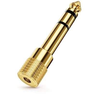 Afbeelding van deleyCON Jack Adapter [1 Stuk] 6,35mm naar 3,5mm Stereo Audio Coupler Voor Hoofdtelefoon Gitaar HiFi Ontvanger Versterker Home Cinema Mixer Toetsenbord TRS