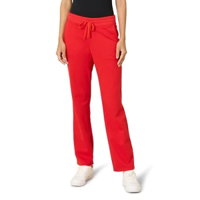 Afbeelding van Amazon Essentials Fleece joggingbroek met rechte pijpen voor dames (verkrijgbaar in grote maten), rood, M