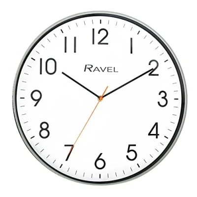Afbeelding van Ravel Moderne 40cm kantoor en keuken wandklok Analoog Quartz RWC.40.13 Grijs