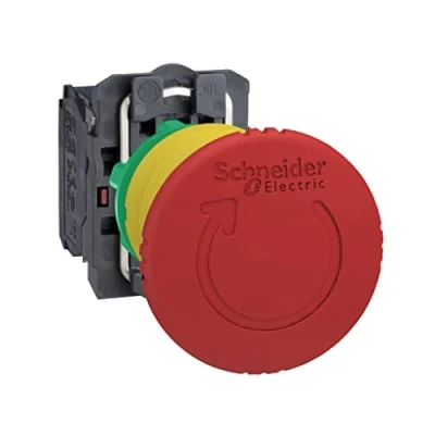 Afbeelding van Schneider Electric XB5AS8442 Noodstopknop Metalen frontring, Met NOT AUS schakelaar, Rond, Terugstelbaar, Vergrendelbaar 120 V/AC 6 A 1x NC IP66, IP67, IP69,
