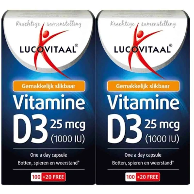Afbeelding van 2x Lucovitaal Vitamine D3 25mcg 120 capsules