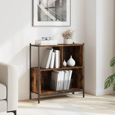 Afbeelding van Boekenkast 72x28x77,5 cm bewerkt hout gerookt eikenkleurig