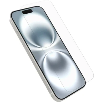 Afbeelding van OtterBox Glass schermbeschermer voor iPhone 16, gehard glas, krasbescherming, bescherming tegen vallen en splinters, Zonder Verpakking