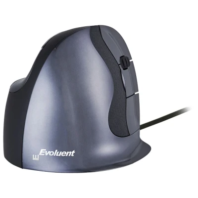 Afbeelding van BakkerElkhuizen Evoluent D Wired Large, Verticale muis, Bedraad, Rechtshandig, Zwart/donkergrijs/zilver
