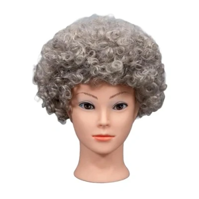 Afbeelding van Grijs Afro Pruiken Krullend Bouncy Haar Fancy Dress Party Kostuum Disco Accessoire Unisex 60s 70 S 80s Thema