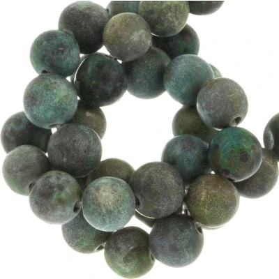 Afbeelding van Afrikaanse Turkoois Frosted Kralen (4 mm) 95 Stuks