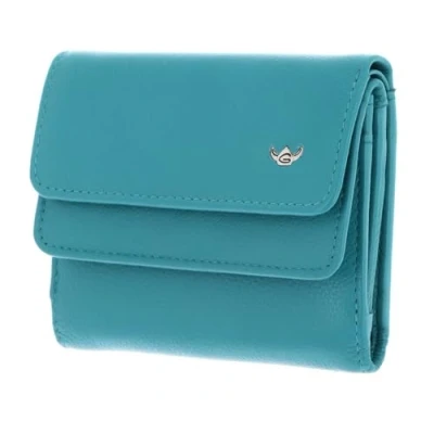 Afbeelding van Golden Head Portemonnee Madrid RFID Protect Billfold Coin Wallet With Front Flap Snap Closure Turquoise