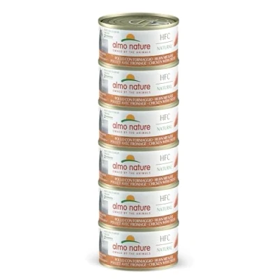 Afbeelding van 6x70g HFC Natural Kip met Kaas Almo Nature Kattenvoer