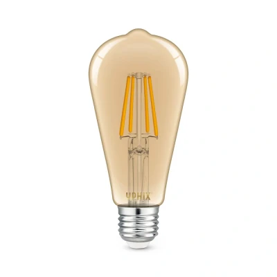 Afbeelding van Yphix E27 Led Filament Lamp Edison Atlas St64 Amber 4w 1800k Dimbaar LEDdirect.nl
