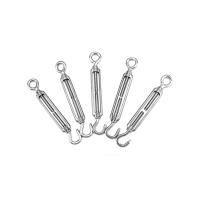 Afbeelding van QWORK® 5 delige M6 schroefbevestigingsspanner, 304 roestvrijstalen spanschroeven, verstelbare haak en oogset