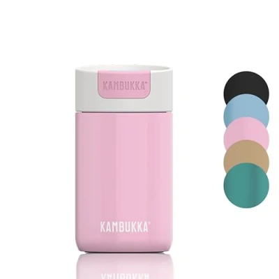 Afbeelding van Thermosbeker/Koffiebeker 300 ml Lekvrij 6 uur warm Kambukka isoleerbeker Olympus Pink Kiss