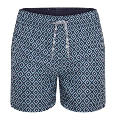 Afbeelding van RIPT Performance Jongenszwemshort Quick Dry UV 50 Zonbescherming Peach Finish Zwemshort Trunks, Lichtblauwe Diamond print, 11 12 Jaren